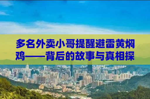 多名外卖小哥提醒避雷黄焖鸡——背后的故事与真相探究