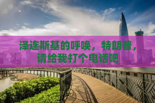 泽连斯基的呼唤，特朗普，请给我打个电话吧