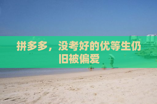 拼多多，没考好的优等生仍旧被偏爱