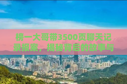 榜一大哥带3500页聊天记录报案，揭秘背后的故事与真相