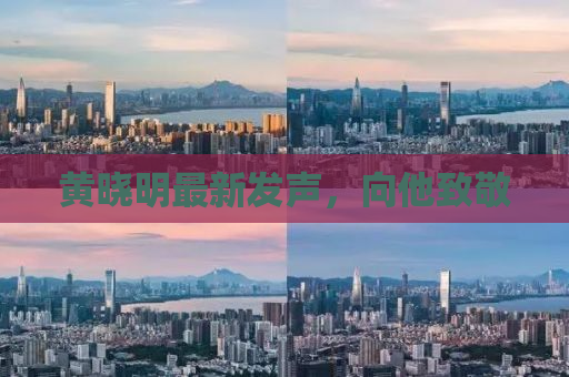 黄晓明最新发声，向他致敬