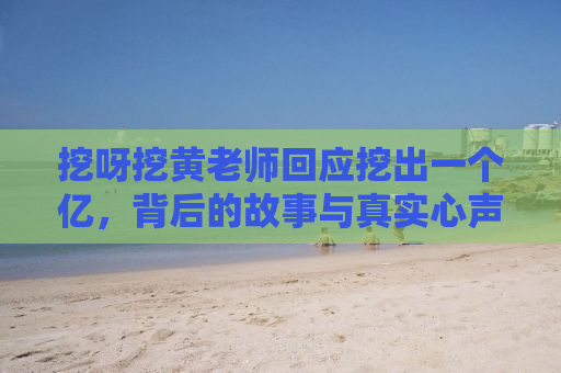 挖呀挖黄老师回应挖出一个亿，背后的故事与真实心声