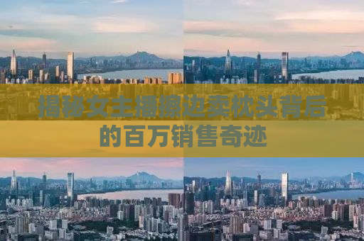 揭秘女主播擦边卖枕头背后的百万销售奇迹
