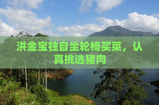 洪金宝独自坐轮椅买菜，认真挑选猪肉