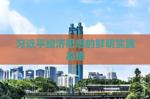 习近平经济思想的鲜明实践品格